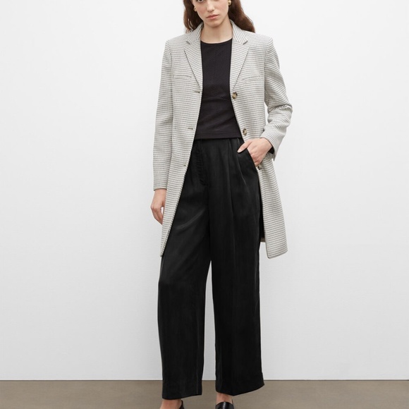 Checkered Three-Button Coat - New With Tags - NEVER WORN - Grey Multi Check - Picture 5 of 6